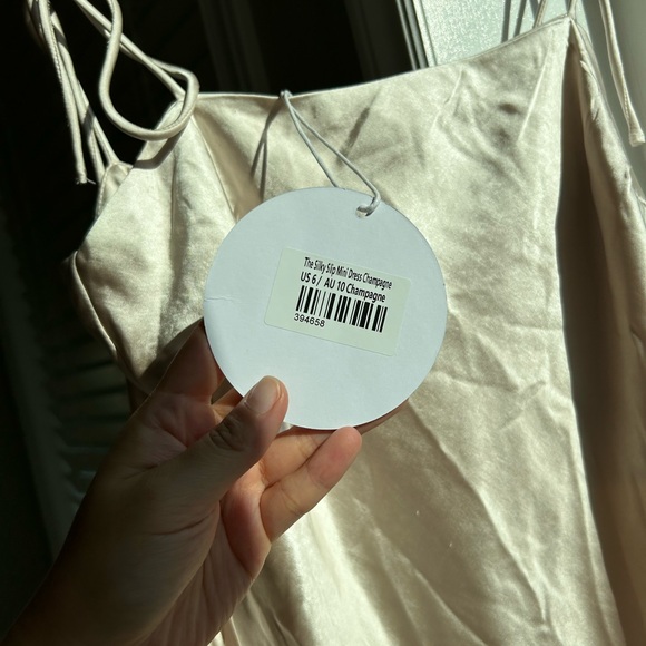 new princess polly THE SILKY SLIP MINI DRESS CHAMPAGNE - Picture 5 of 13